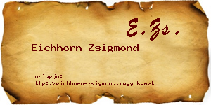 Eichhorn Zsigmond névjegykártya